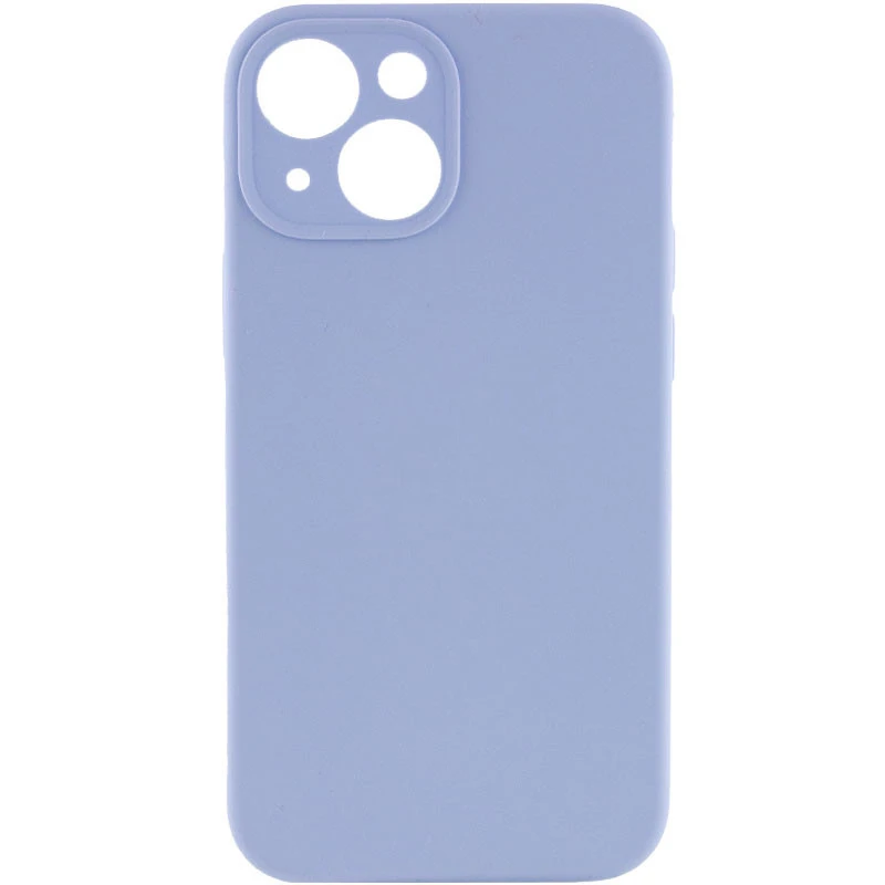 Чехол с защитой камеры Silicone Case для Apple iPhone 15 Plus (6.7") – Голубой / Lilac Blue. Фото 1 из 3