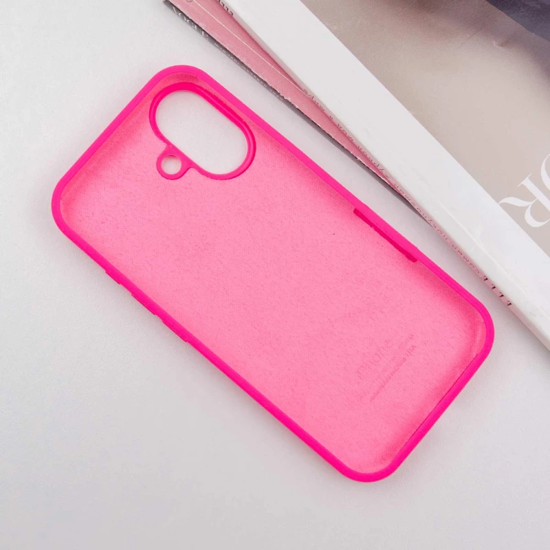 Чохол Silicone Case з закритим низом на Apple iPhone 16 Plus – Рожевий / Barbie pink. Фото 3 з 7
