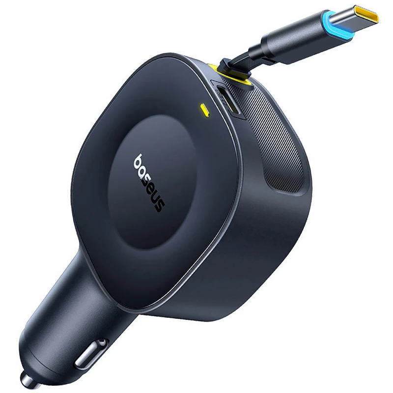 АЗП Baseus PrimeTrip VR2 45W with retractable cable (2USB-C) (C02069) – Cosmic Black. Фото 2 з 4