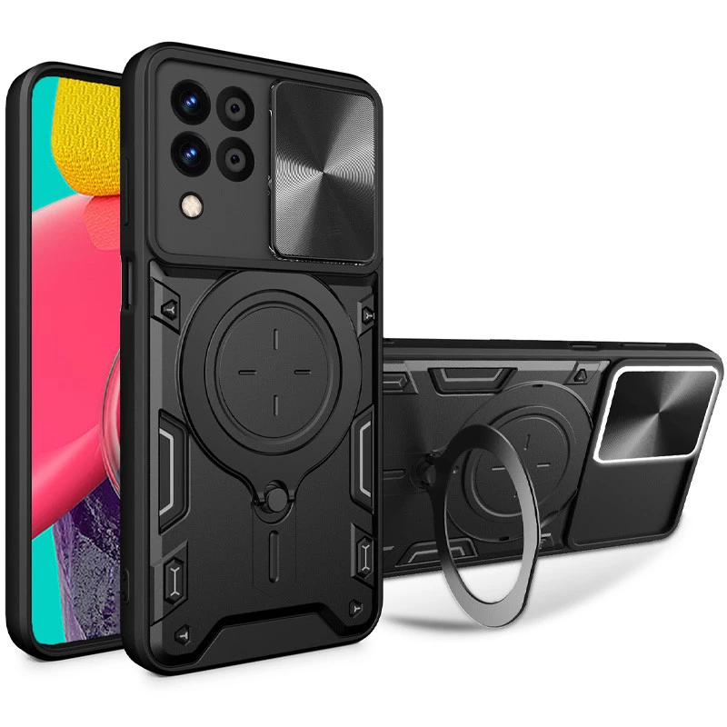 Ударостійкий чохол Bracket Ringstand із захисною шторкою для камери на Samsung Galaxy A22 4G фото 1 з 1