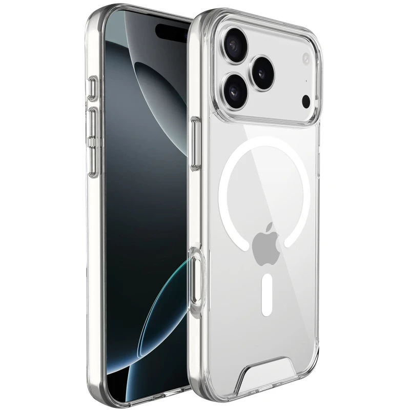 Чехол TPU Space Case with Magnetic Fit для Apple iPhone 17 Pro (6.3") – Прозрачный. Фото 1 из 6