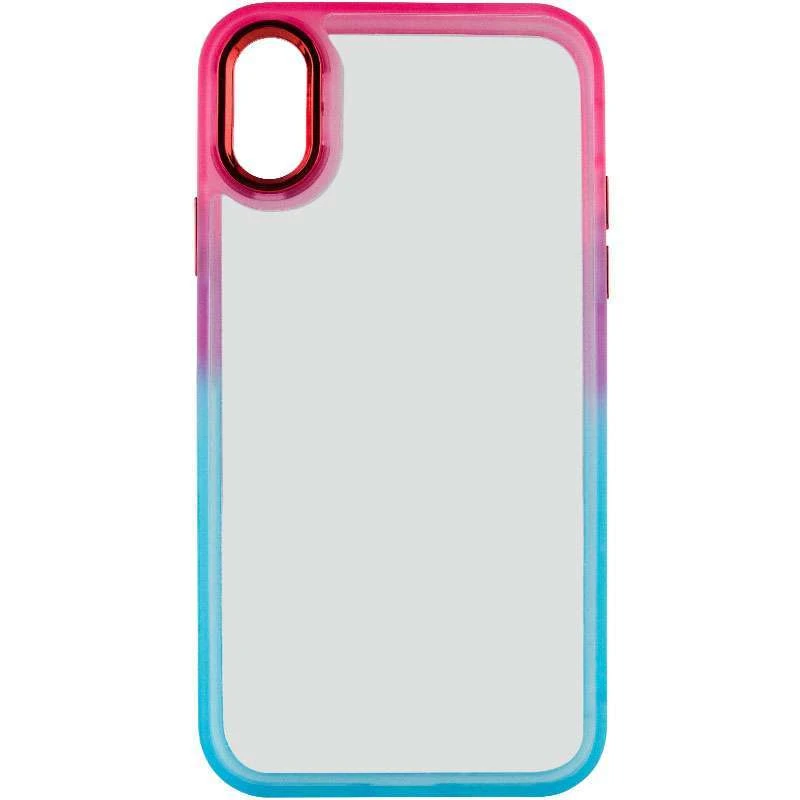 Силіконовий чохол фреш на Apple iPhone XS Max (6.5") – Бірюзовий / Рожевий. Фото 3 з 5