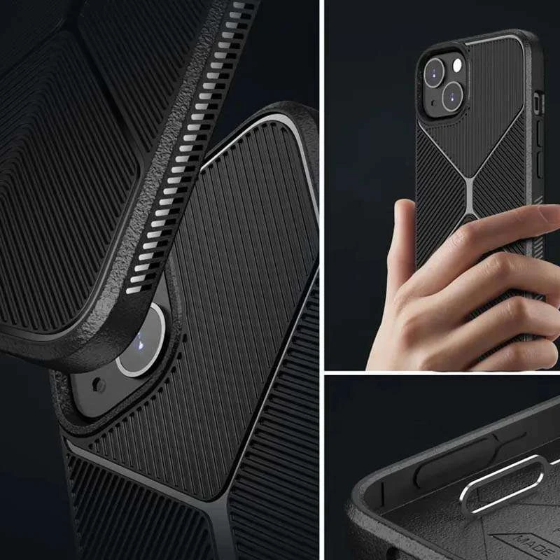 Фактурний ТПУ чохол на Apple iPhone 14 (6.1") – Чорний. Фото 5 з 6