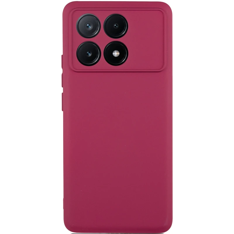 Кольоровий силіконовий чохол GETMAN із закритою камерою для Xiaomi POCO X8 Pro – Бордовий / Marsala. Фото 1 з 1