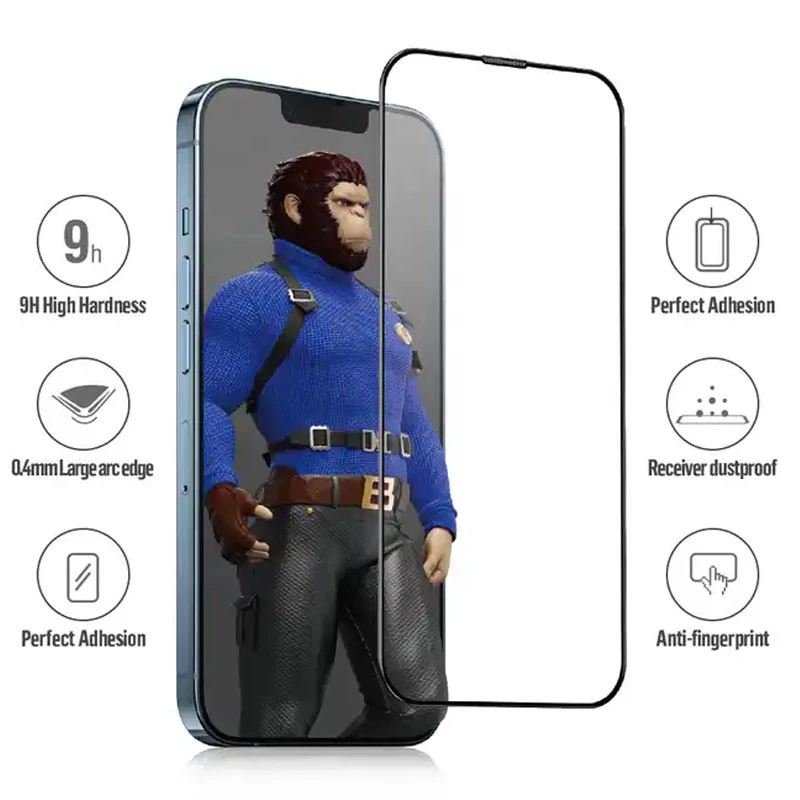 Захисне 2.5D скло Blueo Corning Gorilla Glass для Apple iPhone 16 Plus – Чорний. Фото 2 з 4