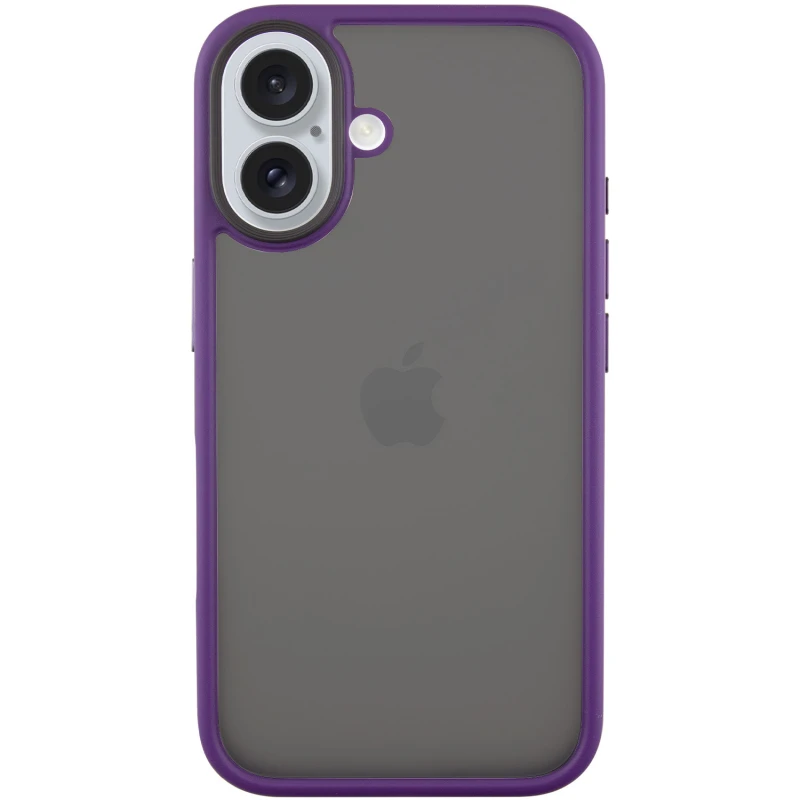 TPU+PC с металлическими кнопками для Apple iPhone 16 – Темно-фиолетовый / Dark Purple. Фото 1 из 6