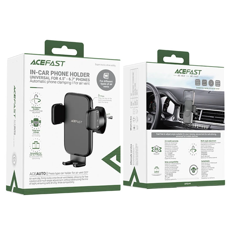 Автотримач Acefast D27 – Black. Фото 2 з 4