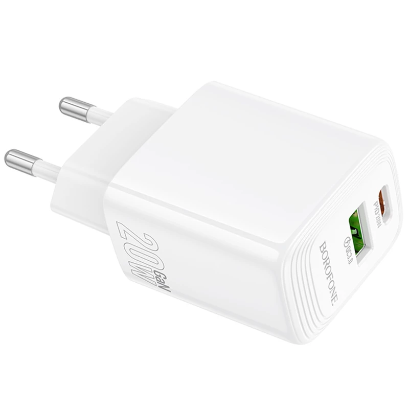 МЗП Borofone BN27 Fuente PD20W+QC3.0 (1USB-A/1C) – White. Фото 5 з 6