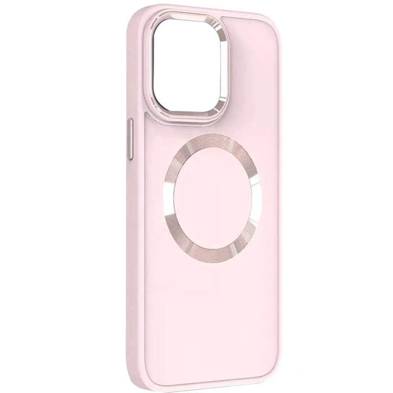 

TPU чехол Bonbon с металлическими кнопками та MagSafe на Apple iPhone 13 (6.1") (Розовый / Light Pink), Рожевий / light pink