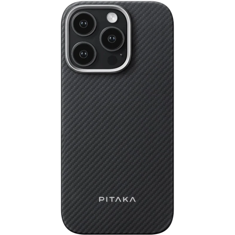 Чехол Aramid Fiber PTK Premium with MagSafe (NFC) для Apple iPhone 15 Pro (6.1") – Black / Grey. Фото 2 з 2