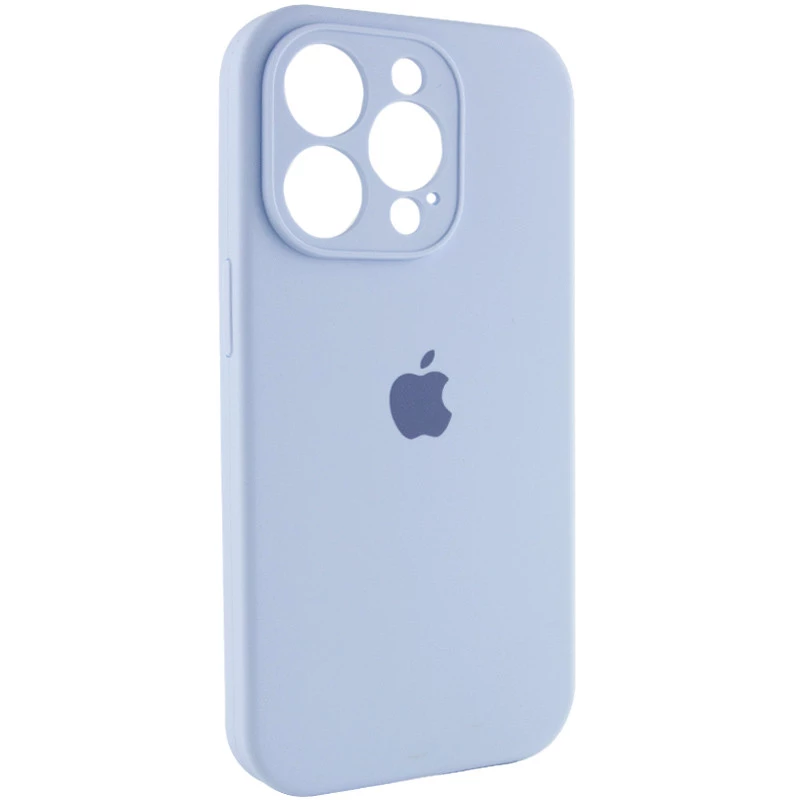 Чехол Silicone Case с защитой камеры для Apple iPhone 15 Pro (6.1") – Голубой / Lilac Blue. Фото 2 из 6