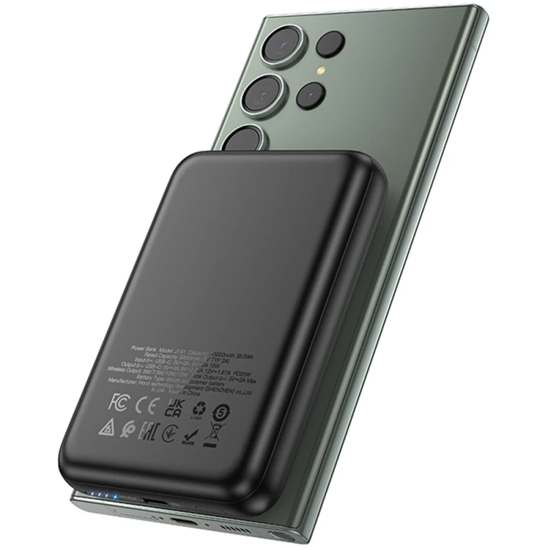 Портативний ЗП Power Bank Hoco J141 Grace PD20W з БЗП 10000 mAh – Black. Фото 2 з 3