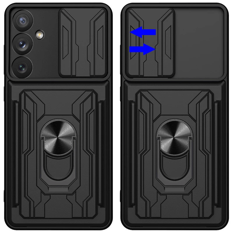 Ударостійкий чохол з відсіком для карток на Samsung Galaxy M55 – Black. Фото 6 з 7