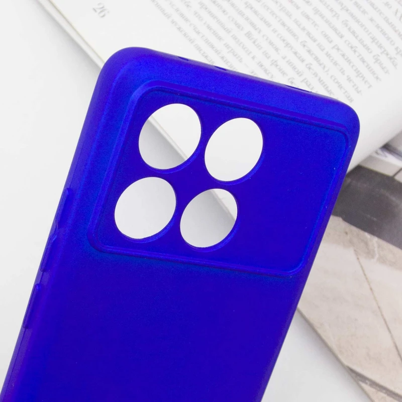 Кольоровий силіконовий чохол GETMAN із закритою камерою для Xiaomi Poco X6 – Синій / Iris. Фото 5 з 7