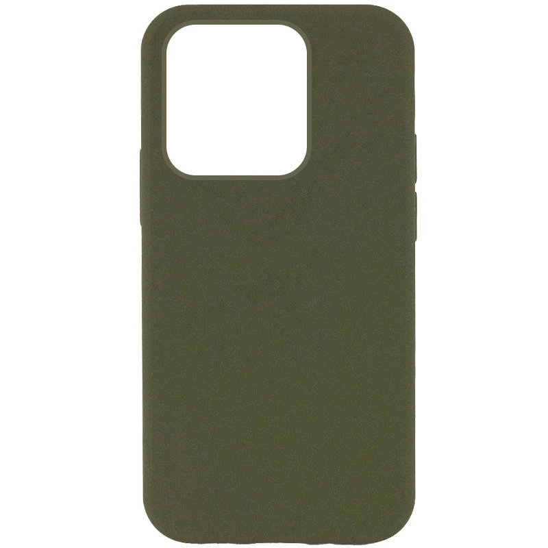 Чехол с закрытым низом Silicone Case для Apple iPhone 15 Pro Max (6.7") – Зеленый / Dark Olive. Фото 1 из 9