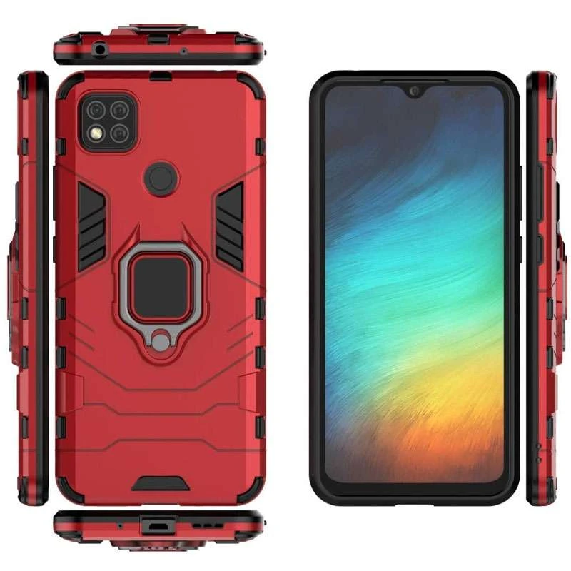 Протиударний чохол Transformer з кільцем на Xiaomi Redmi 9C – Червоний / Dante Red. Фото 3 Протиударний чохол Transformer з кільцем на Xiaomi Redmi 9C – Червоний / Dante Red. Фото 3 з 4