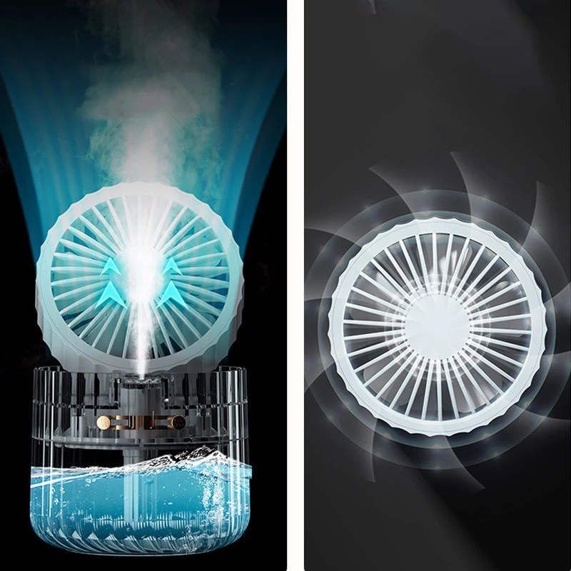 Настільний вентилятор Rapid Cooling 3in1 з водяним охолодженням і підсвічуванням 1200 mAh – Pink. Фото 3 з 3