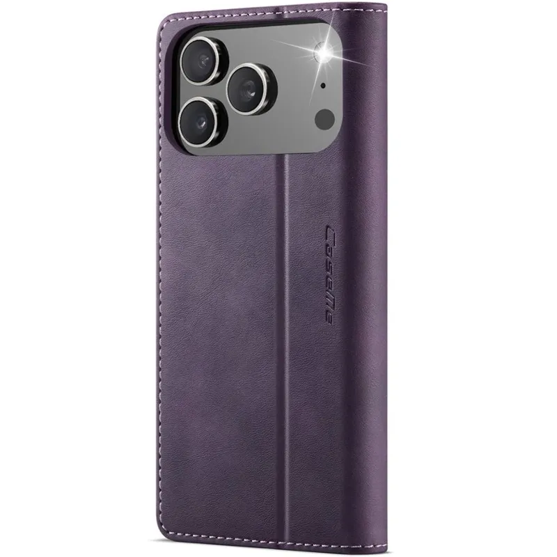 Шкіряний чохол-книжка CaseMe Velvet Matte для Apple iPhone 18 Pro Max – Purple. Фото 3 з 5