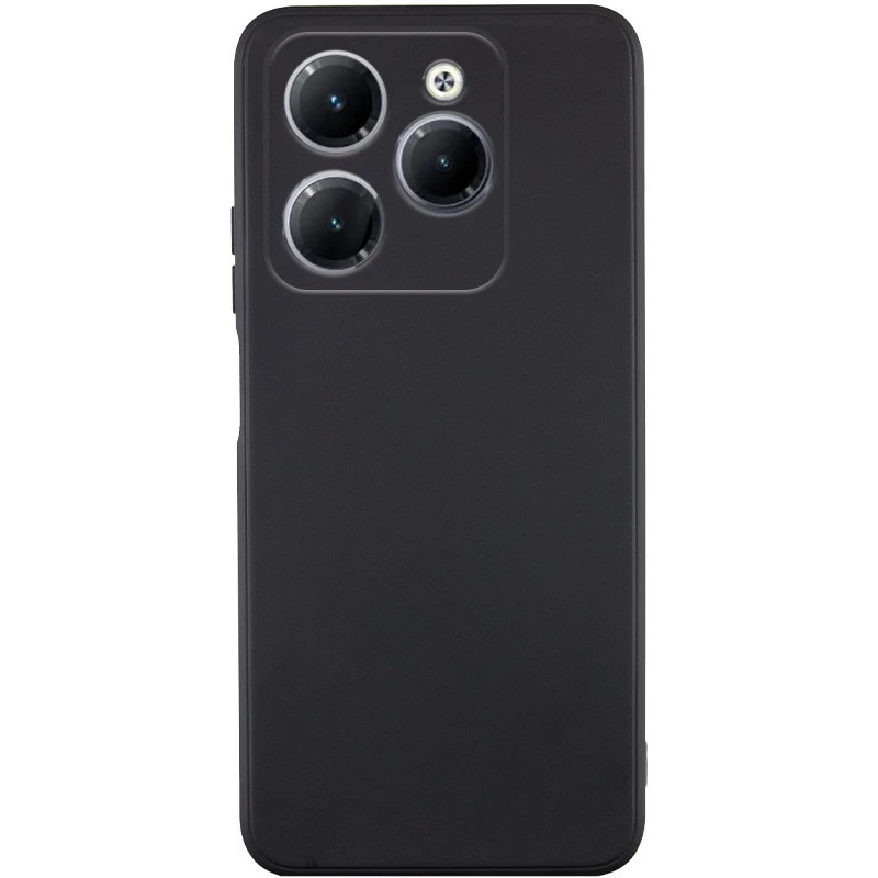 

Цветной силиконовый чехол с защитой камеры для Infinix Hot 40i (Черный / Black), Чорний / black