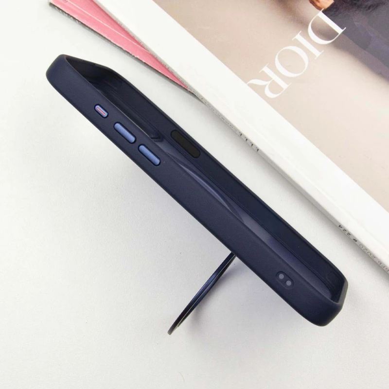 Кольоровий TPU+PC з металевими кнопками, кільцем та MagSafe на Apple iPhone 15 Pro (6.1") – Dark Blue. Фото 8 з 14