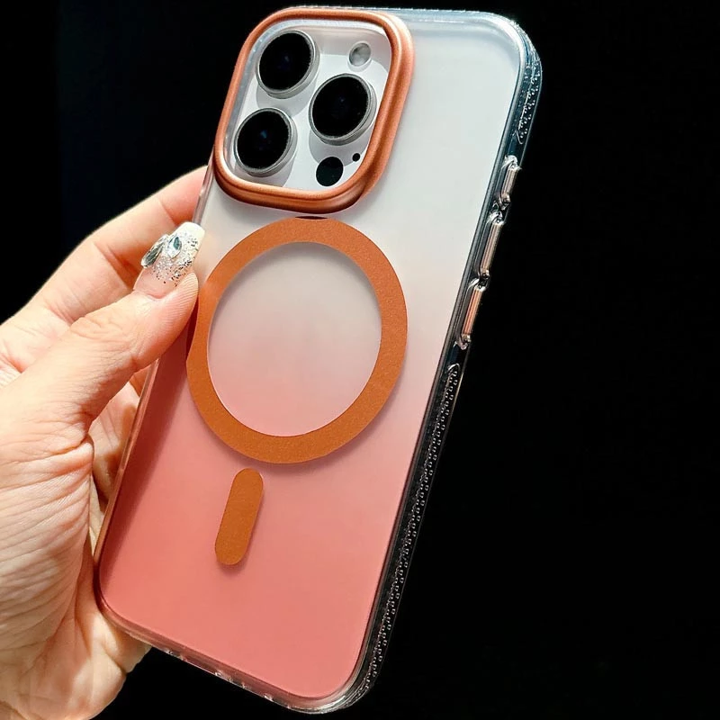 Чехол TPU+PC Shadow with MagSafe для Apple iPhone 16 Pro – Rose Gold. Фото 6 из 7