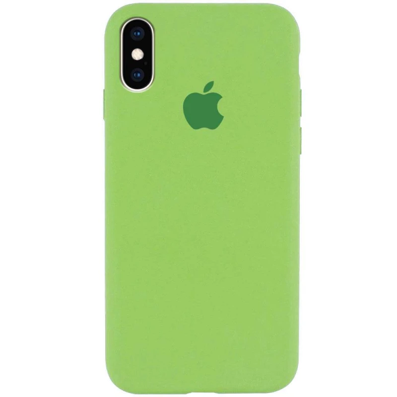 

Чехол Silicone Case с закрытым низом для Apple iPhone XS (5.8") (Мятный / Mint), М'ятний / mint