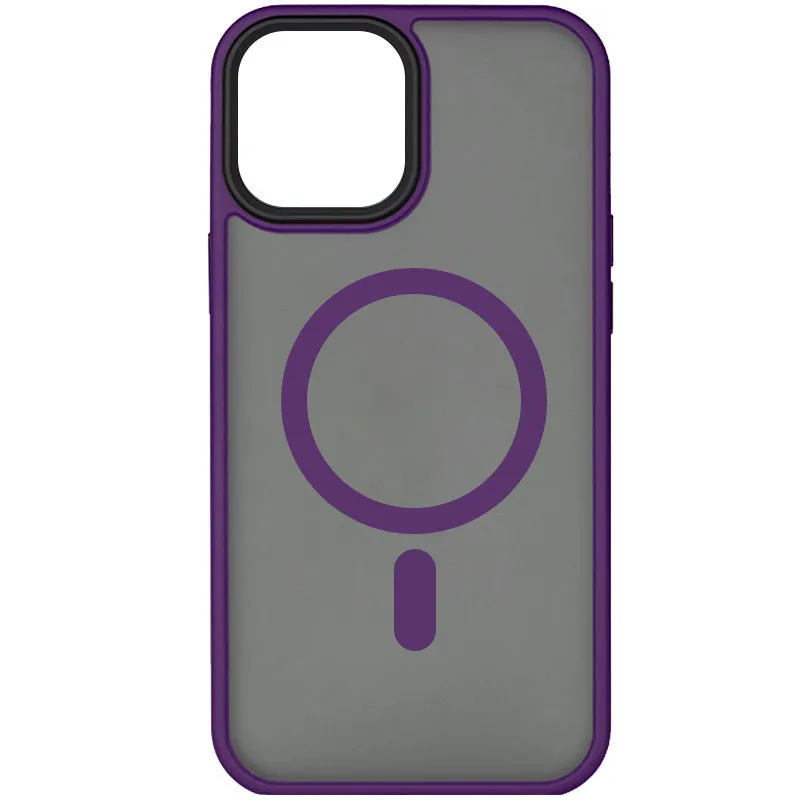TPU+PC чохол Metal Buttons with Magnetic Fit для Apple iPhone 15 Plus (6.7") – Темно-фіолетовий / Dark Purple. Фото 1 з 2