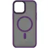 TPU+PC чохол Metal Buttons with Magnetic Fit для Apple iPhone 15 Plus (6.7") – Темно-фіолетовий / Dark Purple. Фото 1 з 2