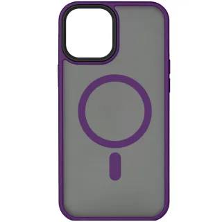 TPU+PC чехол Metal Buttons with Magnetic Fit для Apple iPhone 15 Pro (6.1") — Темно-фиолетовый / Dark Purple