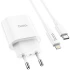 МЗП Hoco C94A Metro PD20W (1USB-C) + кабель Type-C to Lightning – White. Фото 4 з 8