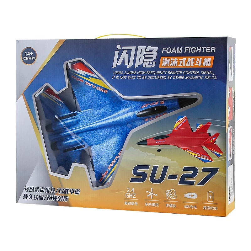 Літак на радіокеруванні SCHE HW28 SU27 Foam – Blue. Фото 3 з 5