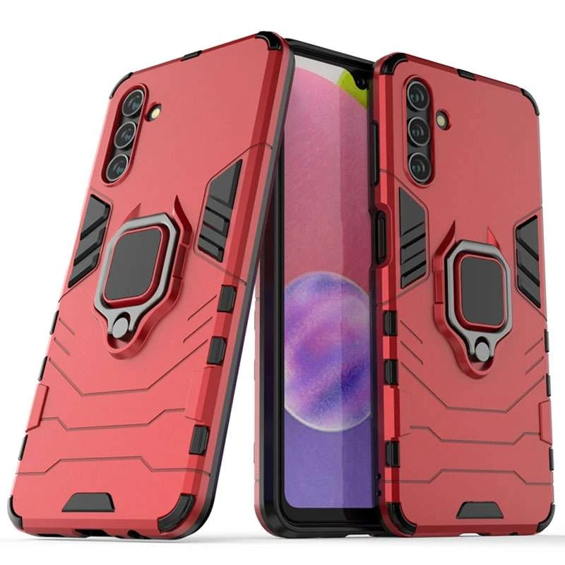 

Противоударный чехол Transformer с кольцом для Samsung Galaxy M52 (Красный / Dante Red), Червоний / dante red