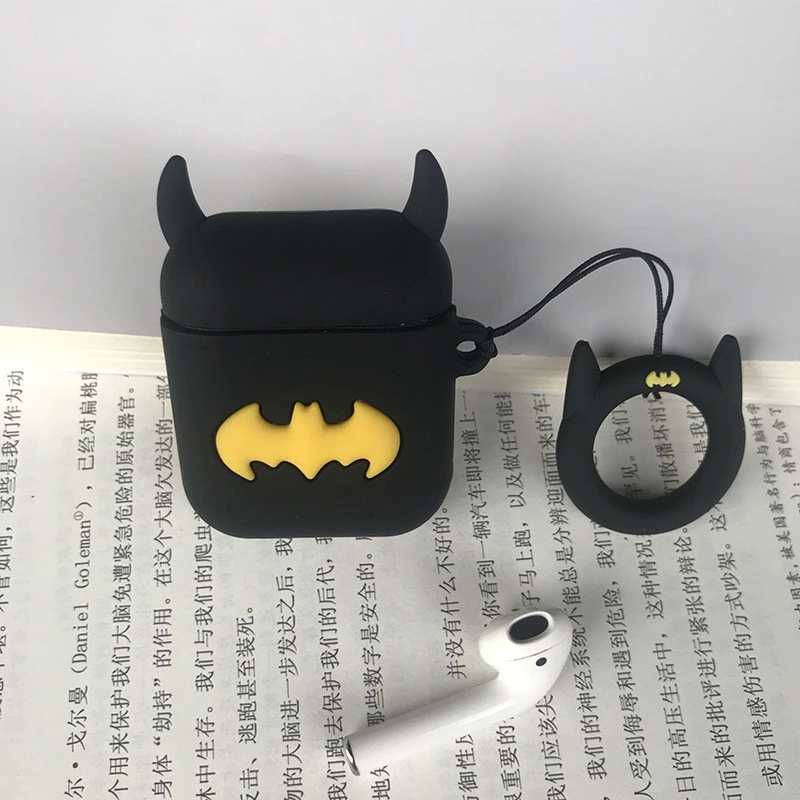 Силіконовий футляр Marvel & DC series для навушників AirPods 1/2 + кільце – Batman New 1. Фото 5 з 6