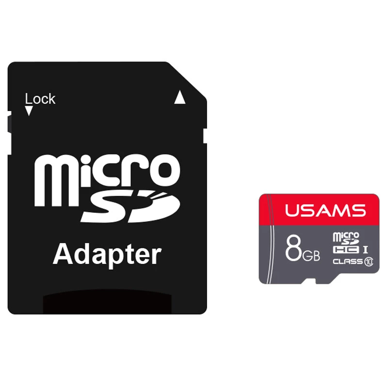 

Карта пам'яті USAMS US-ZB116 TF High Speed Card 8 Gb + adapter (Red)