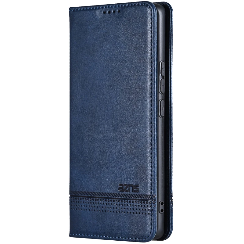 Кожаный чехол-книжка AZNS Classic series для Samsung Galaxy A36 5G – Dark Blue. Фото 1 из 4