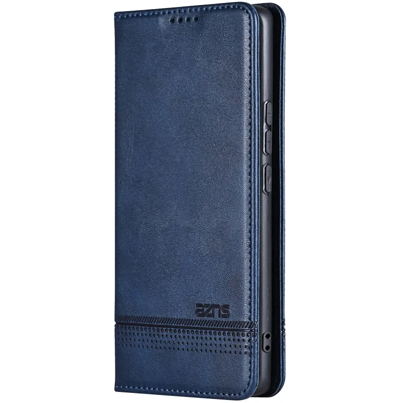 Шкіряний чохол-книжка AZNS Classic series для Samsung Galaxy S26 Ultra – Dark Blue. Фото 1 з 4