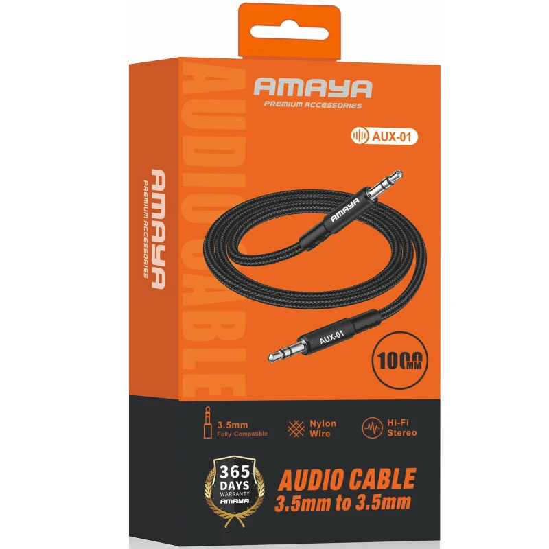 Аудио кабель Aux Amaya AUX-01 (1m) – Black. Фото 2 из 2