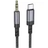 Аудіо кабель Aux Borofone BL24 Graceful Type-C to AUX 3.5mm) (1m) – Metal grey. Фото 1 з 7