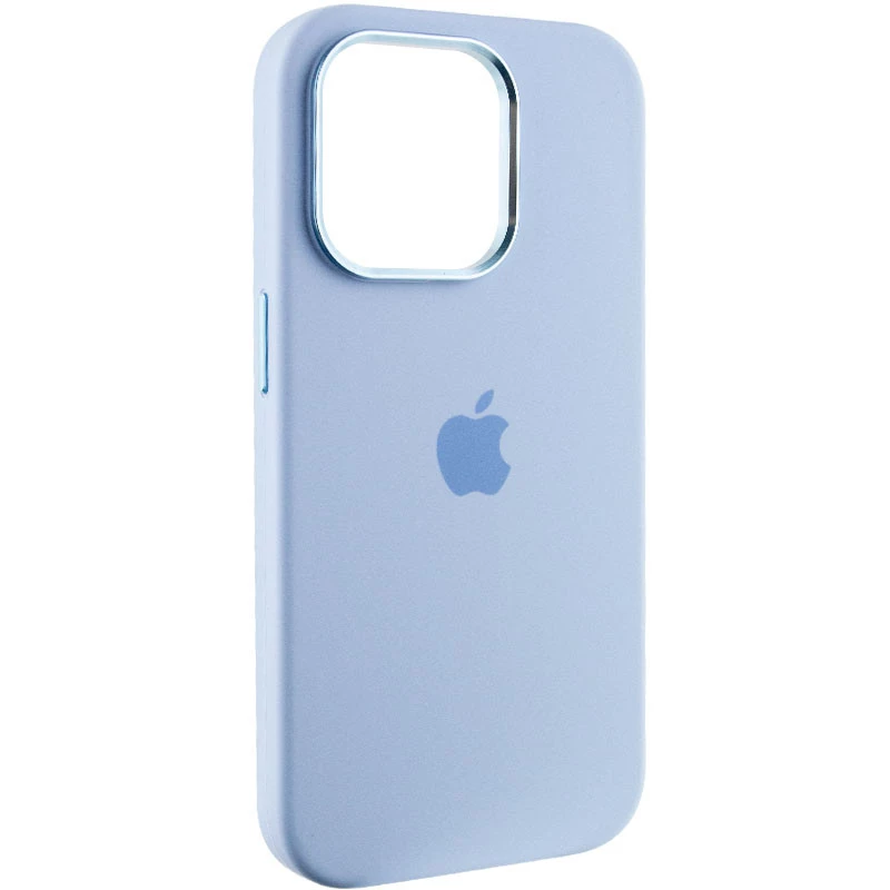 Чехол Silicone Case с металлическими кнопками для Apple iPhone 13 Pro Max (6.7") – Голубой / Blue Fog. Фото 2 из 9