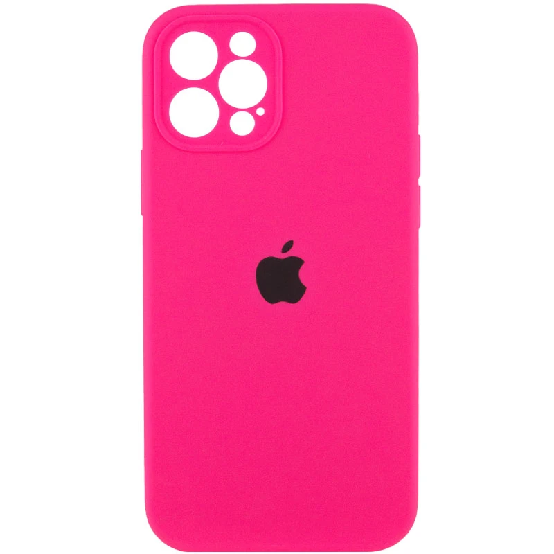 Чехол Silicone Case с защитой камеры для Apple iPhone 12 Pro (6.1") – Розовый / Barbie pink. Фото 2 из 7