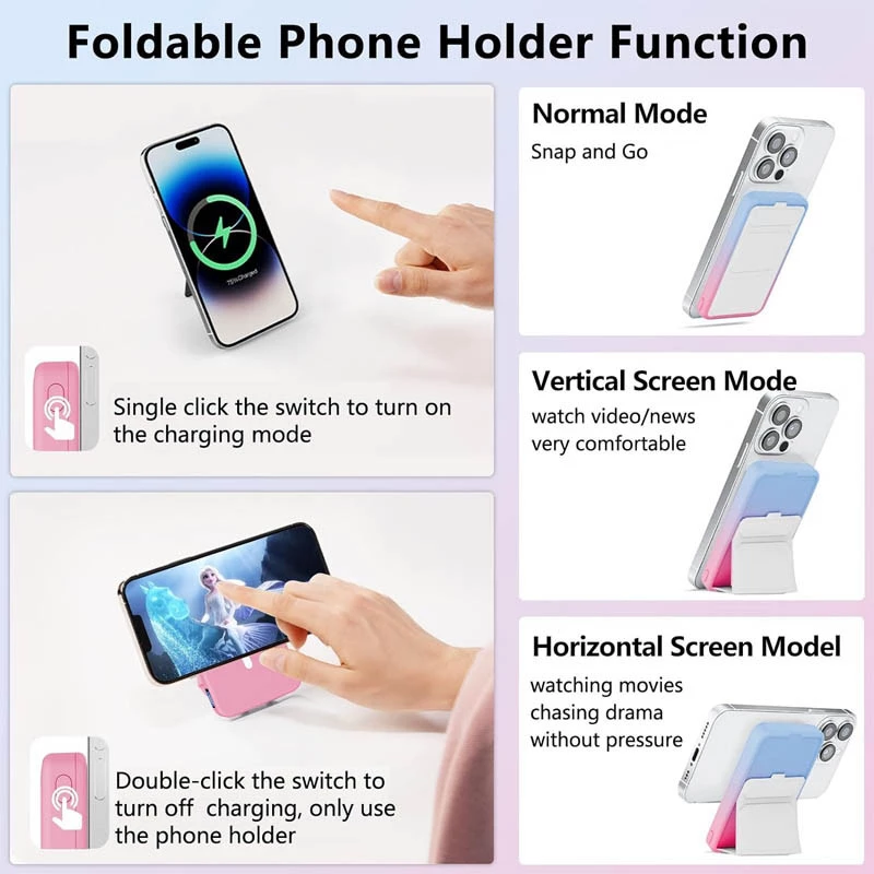 Портативний зарядний пристрій Power Bank JJT-A27-1 Gradient PD20W+QC 22.5W з БЗП 10000 mAh – Blue / Pink. Фото 4 з 7