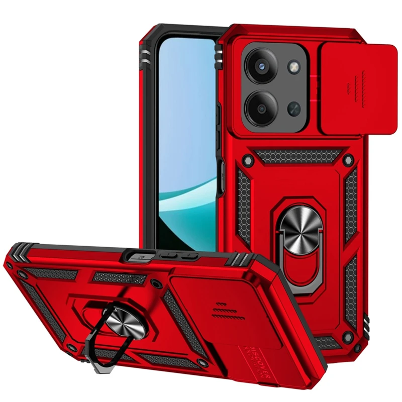 Удароміцний чохол Ummi Camshield Serge Ring (in box) для Xiaomi Redmi 15C (Global) – Червоний / Red. Фото 1 з 3