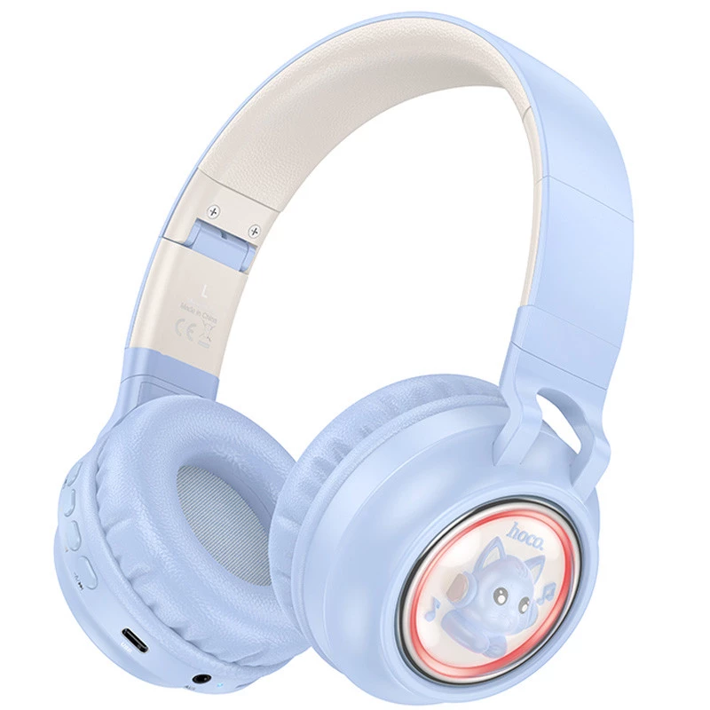 Накладные беспроводные наушники Hoco W50 Cute fun – Blue. Фото 1 из 4