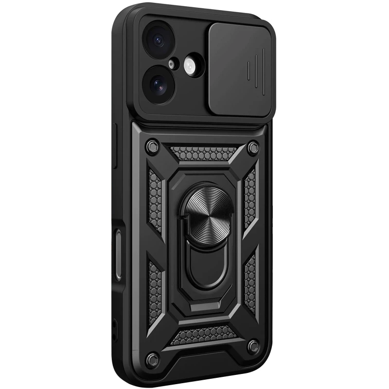 Ударопрочный чехол Ummi Camshield Serge Ring (in box) для Apple iPhone 17 (6.3") – Черный / Black. Фото 1 из 4