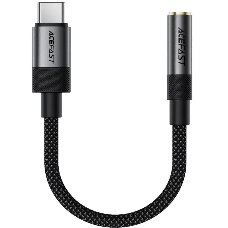 Перехідник Acefast J12 Type-C male to AUX 3.5mm female – Black. Фото 1 з 5