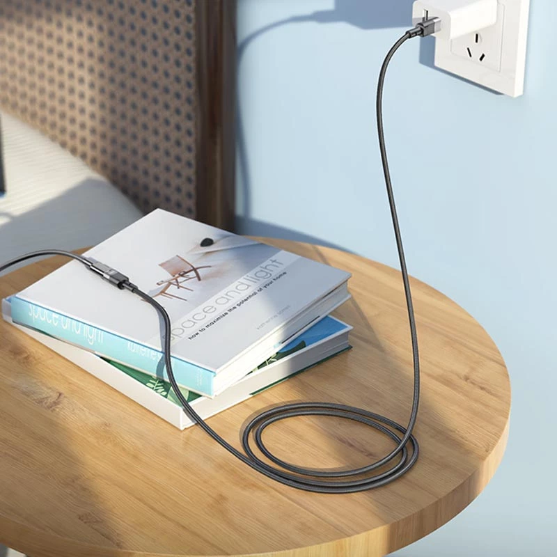 Переходник Hoco U107 Type-C male to Type-C female USB2.0 (1.2m) – Black. Фото 5 из 7