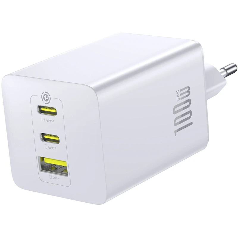 МЗП Baseus EnerFill FE11 Fast Charger 100W (1USB-A/2C) (P101821) – Moon White. Фото 2 з 4