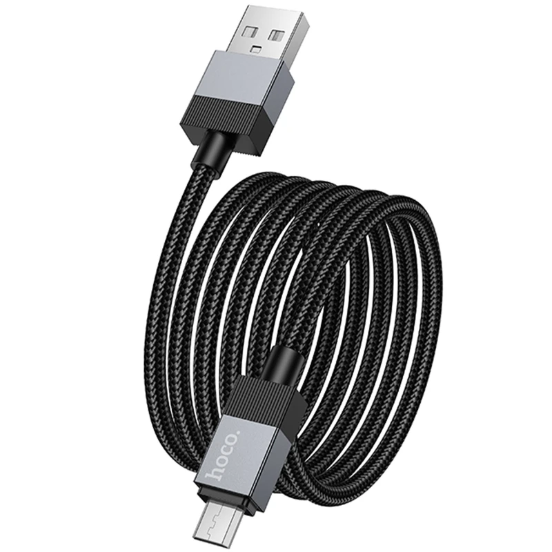 Дата кабель Hoco X110 Honorific USB to MicroUSB 2.4A (1m) – Black. Фото 3 из 5