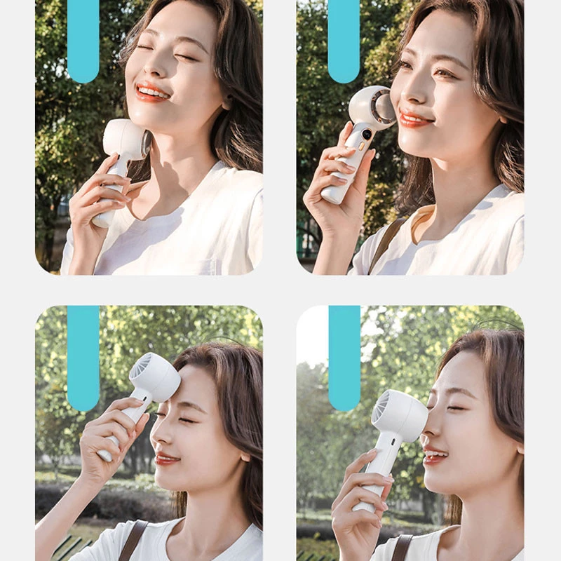 Портативний вентилятор YL007 with Display з підставкою для телефону 2000mAh – White. Фото 4 з 7