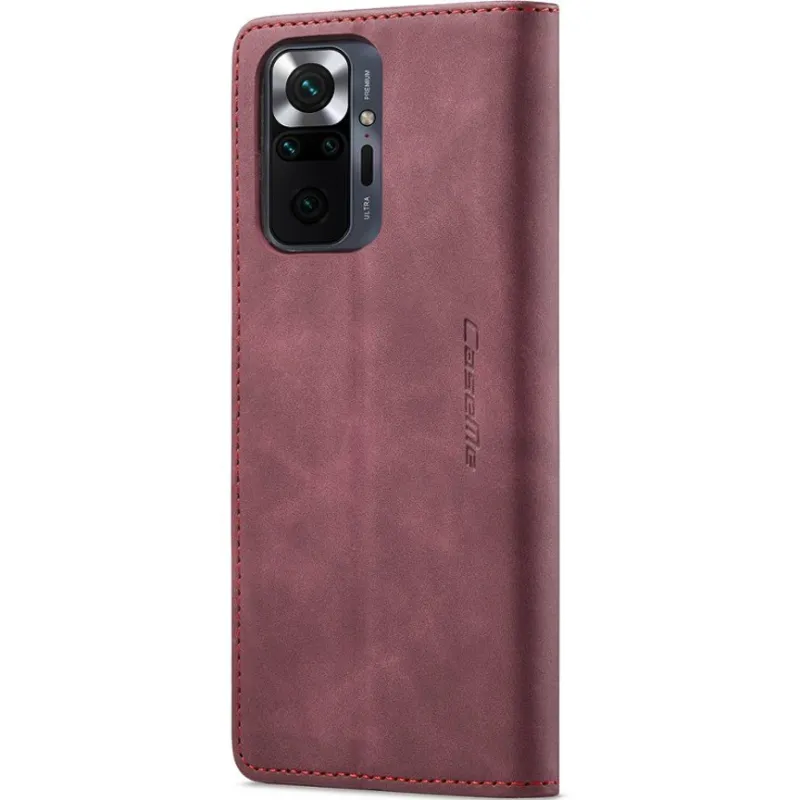 Шкіряний чохол-книжка CaseMe Velvet Nubuck для Xiaomi Redmi Note 10 Pro Max – Red. Фото 4 з 6